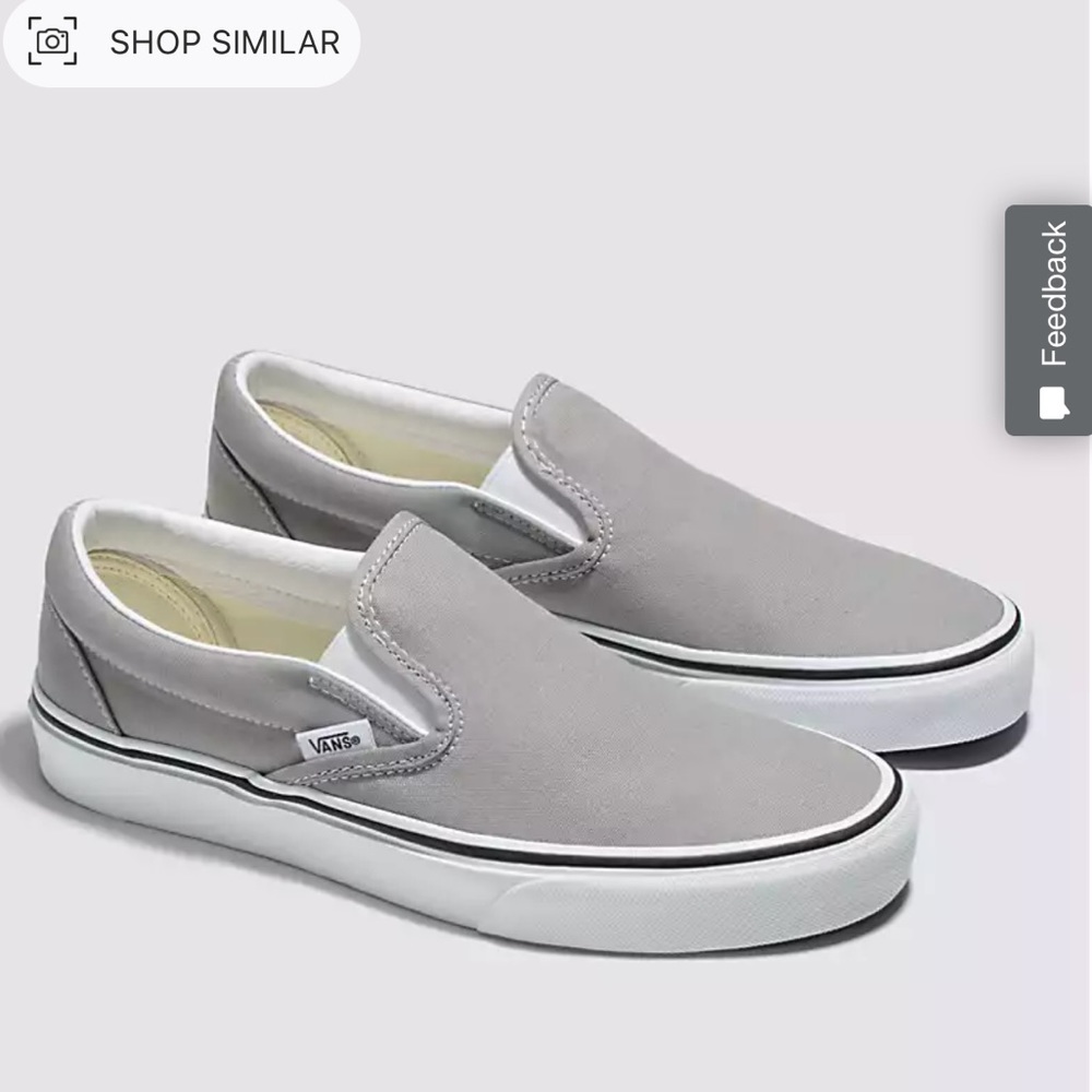 New in Box - Gray Classic Slip-On Vans - Women’s 8.5